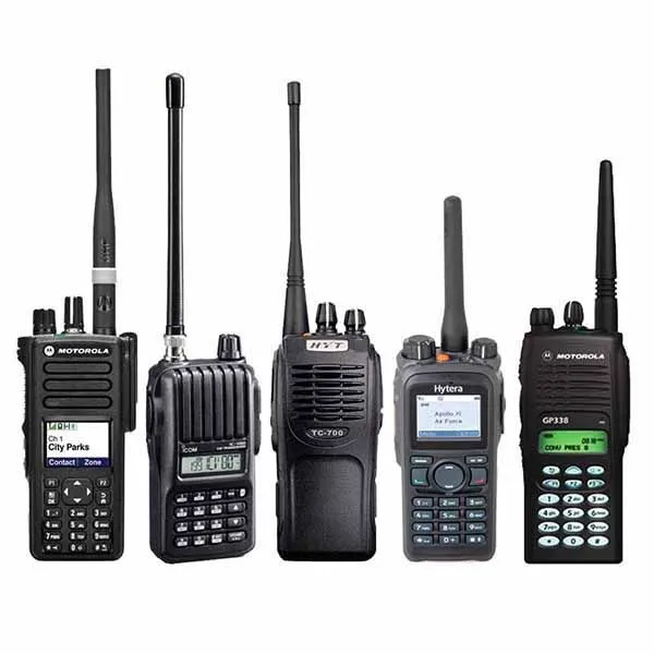 Different types of walkie talkies including licence-free, licensed, digital, and long-range two-way radios for business use